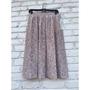 Vintage Weathervane pink paisley midi skirt Women’s size 14.  NWT